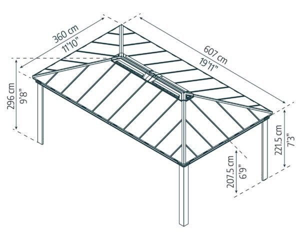 Dallas 6100 Aluminium Gazebo & Pergola - Canopia by Palram - Image 5