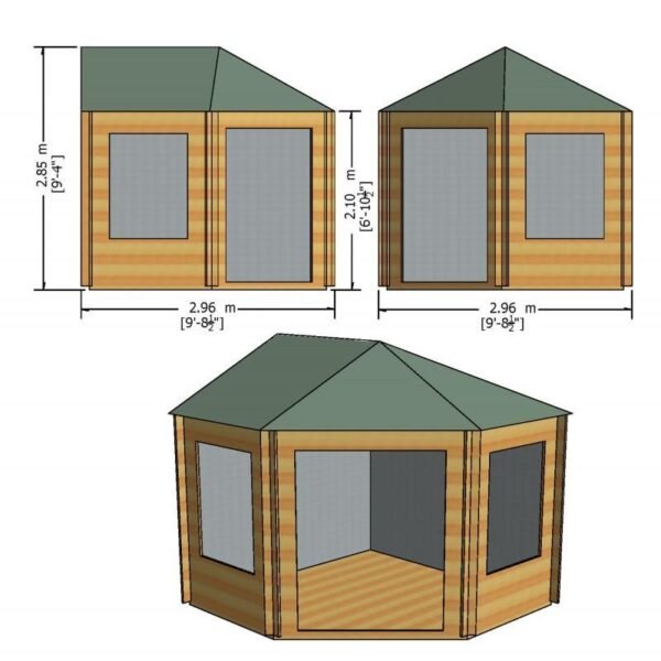 Shire 10x10 Ardcastle 28mm Corner Log Cabin - Image 6