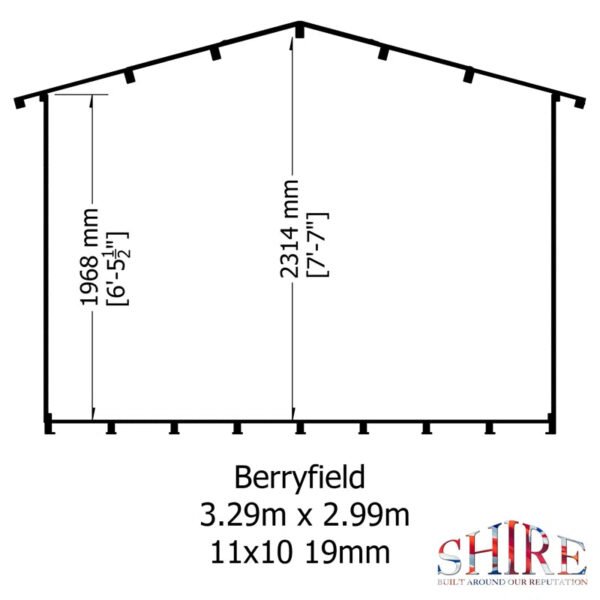 Shire 11x10 Berryfield Large Log Cabin - Image 5