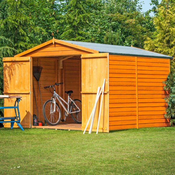 Shire 10x6 Overlap Apex Garden Shed with Double Doors - Image 2