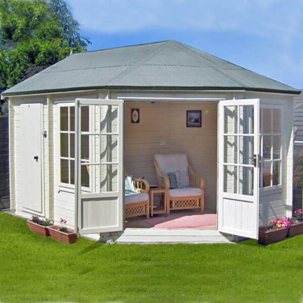 Shire 10x14 Leygrove 28mm Corner Log Cabin - Image 2