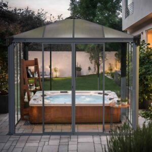 Ledro 3000 Enclosed Aluminium Grey Gazebo & Pergola - Canopia by Palram
