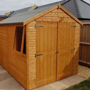 Shire 12x6 Warwick Shiplap Garden Shed on patio