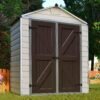SkyLight Plastic 6x3 Dark Tan Apex Garden Shed - Canopia by Palram