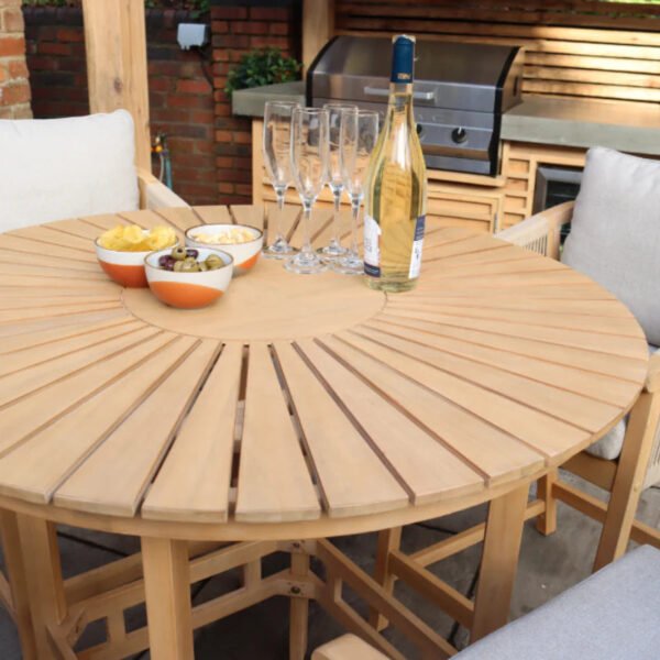 Roma Bar Set: 100cm Round Sunray High Bar Table with 4 Deluxe Bar Stools - Image 4