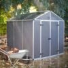 Polycarbonate 8x8 Dark Grey Rubicon Garden Shed with Aluminium Frame - Canopia by Palram