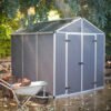 Polycarbonate 8x8 Dark Grey Rubicon Garden Shed with Aluminium Frame - Canopia by Palram