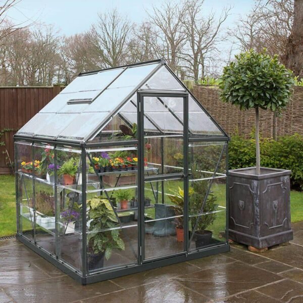 Hybrid Aluminium Frame 6x6 Grey Polycarbonate Greenhouse - Canopia By Palram