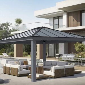 Dallas 14ft x 16ft Aluminium Grey Gazebo & Pergola Kit - Canopia by Palram