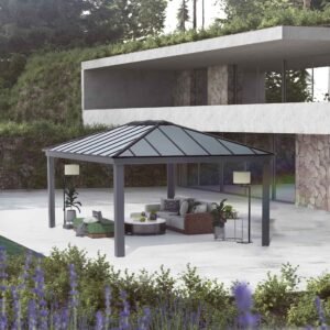 Dallas 14ft x 20ft Aluminium Grey Gazebo & Pergola Kit - Canopia by Palram
