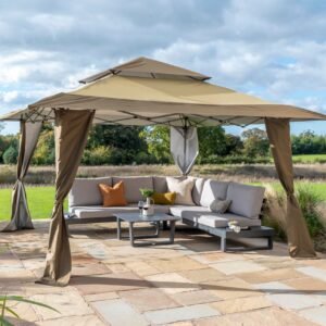 Got It Covered 4x4m Pop Up Gazebo - Taupe & Brown