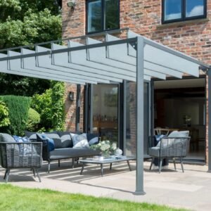 Pandora Leaf Gazebo Pergola 3x3.6m Aluminum/Steel with Wind Lever