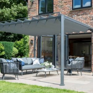 Pandora Leaf Gazebo 3x3m Aluminum/Steel with Wind Lever