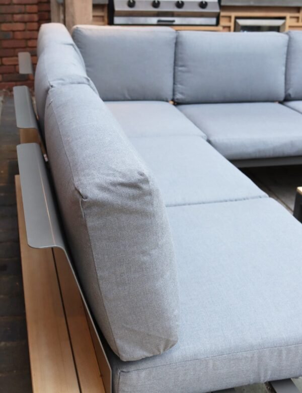 Aspen Teak 6 Seat Modular Garden Corner Lounge Sofa Set with Coffee Table - Image 6