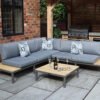 Aspen Teak 5 Seat Mini Garden Corner Lounge Sofa Set with Coffee Table