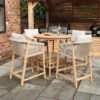 Roma Bar Set: 100cm Round Sunray High Bar Table with 4 Deluxe Bar Stools