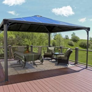 Palermo 4300 Aluminium Grey Gazebo & Pergola - Canopia by Palram