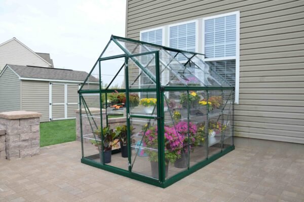 Harmony Aluminium Frame 6ft x 8ft Polycarbonate Greenhouse in Green - Canopia by Palram - Image 3