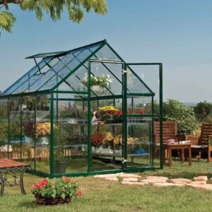 Harmony Aluminium Frame 6ft x 8ft Polycarbonate Greenhouse in Green - Canopia by Palram