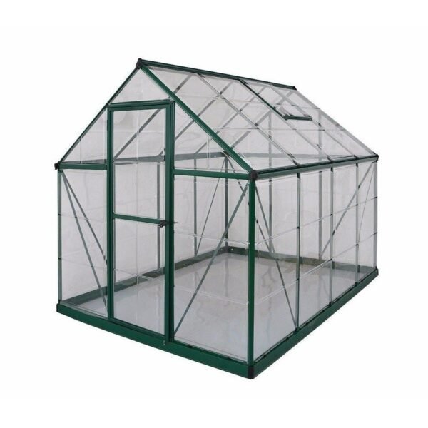 Harmony Aluminium Frame 6ft x 8ft Polycarbonate Greenhouse in Green - Canopia by Palram - Image 7