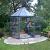 Oasis Aluminium Frame 8ft Hexagonal Polycarbonate Grey Greenhouse - Canopia by Palram