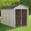 SkyLight Plastic 6x10 Dark Tan Apex Garden Shed - Canopia by Palram