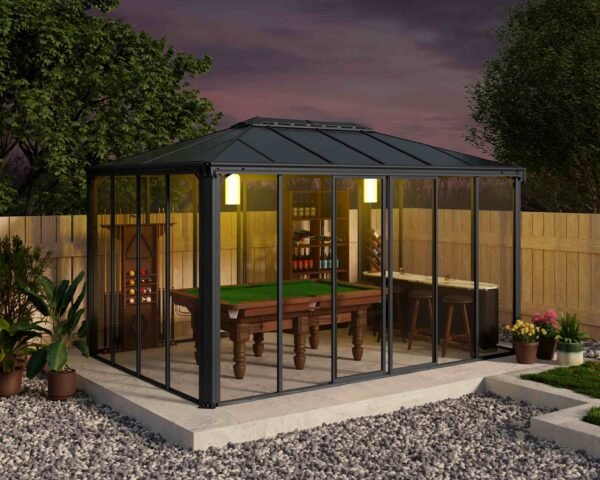 Ledro 4300 Enclosed Aluminium Grey Gazebo & Pergola - Canopia by Palram - Image 5