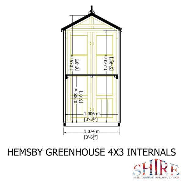 Shire Hemsby 4x4 Wooden Glass Greenhouse - Image 4