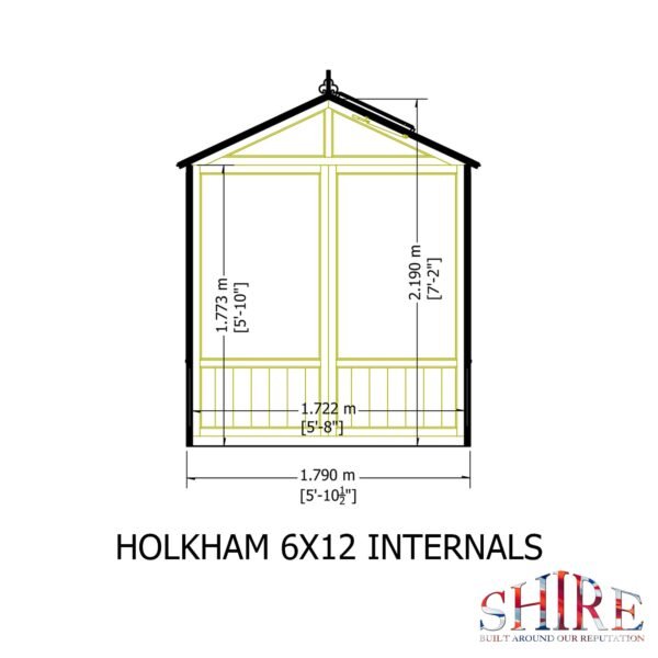 Holkham Large 12x6 Wooden Glass Greenhouse - Image 9