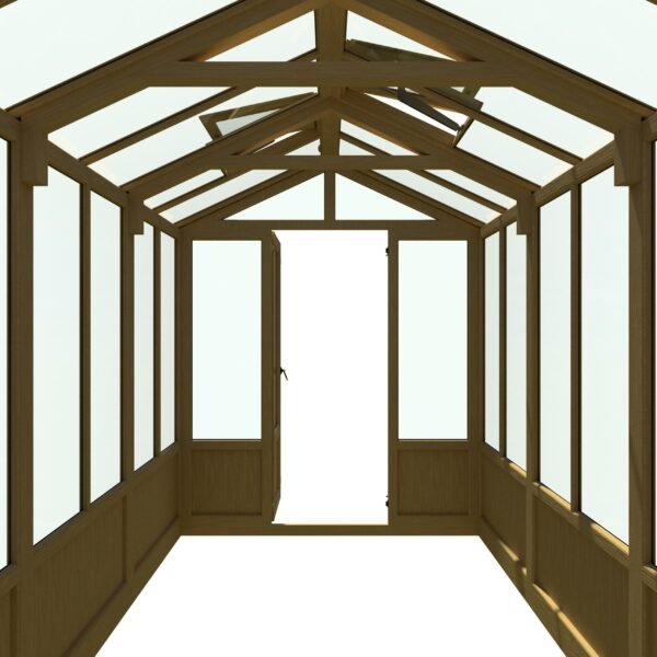 Holkham Large 16x6 Wooden Glass Greenhouse - Image 4