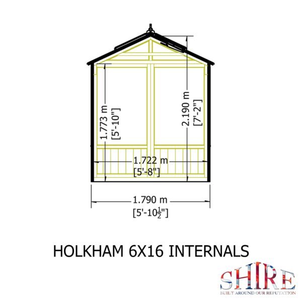 Holkham Large 16x6 Wooden Glass Greenhouse - Image 6