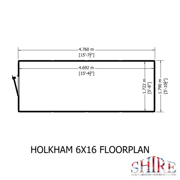 Holkham Large 16x6 Wooden Glass Greenhouse - Image 5