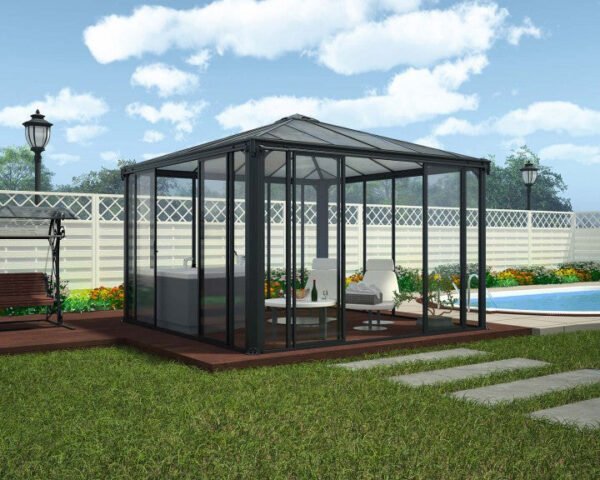 Ledro 3600 Enclosed Aluminium Grey Gazebo & Pergola - Canopia by Palram
