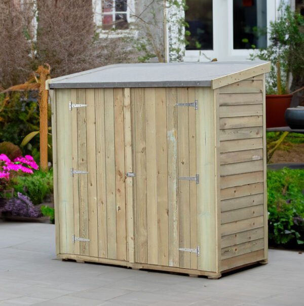 Shire 6x3 Pressure Treated Overlap Pent Garden Shed with Double Doors - Image 2