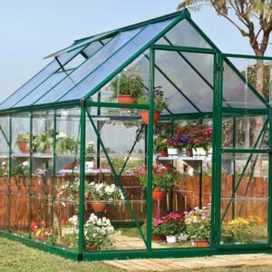 Hybrid Aluminium Frame 6x8 Green Polycarbonate Greenhouse - Canopia By Palram