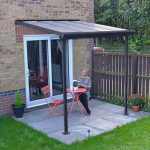 Sierra Aluminium 2.3m x 2.3m Grey Polycarbonate Patio Cover & Pergola - Canopia By Palram