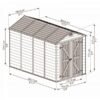 Palram Skylight Tan Plastic Shed 6x10 dimensions/measurements