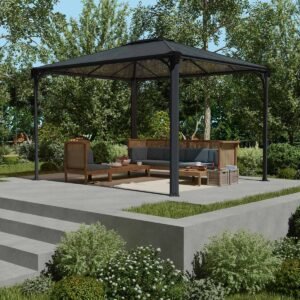 Martinique 3600 Rectangular Aluminium Grey Gazebo & Pergola - Canopia by Palram