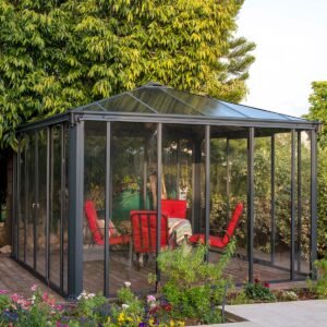 Ledro 3600 Enclosed Aluminium Grey Gazebo & Pergola - Canopia by Palram