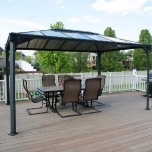 Martinique 4300 Rectangular Aluminium Grey Gazebo & Pergola - Canopia by Palram