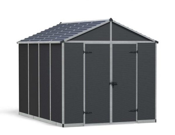 Rubicon 8 x 10 Plastic Apex Garden Shed With Floor - Dark Grey - Canopia by Palram - Image 3