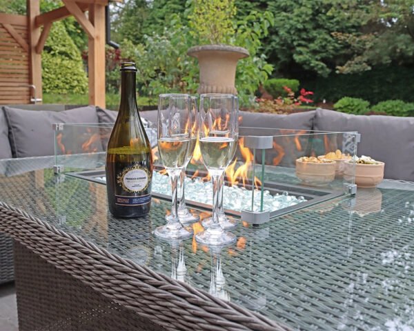 Paris Rattan Modular Corner Lounge Dining Set with Large Gas Fire Pit Table (170cm) - Image 3