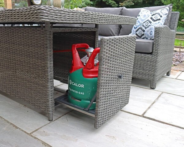 Paris Rattan Modular Corner Lounge Dining Set with Large Gas Fire Pit Table (170cm) - Image 11