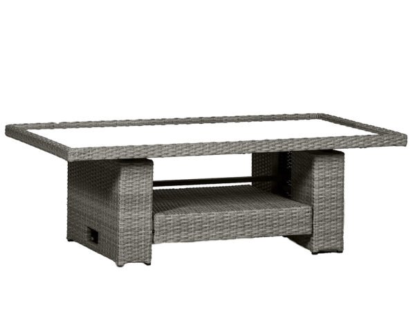 Paris 7 Seater Rattan Sofa Garden Dining Set with Adjustable Height Table - Grey - Image 6