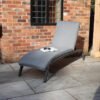 Paris Adjustable Rattan Sunlounger Manual Multi Position Backrest - Grey