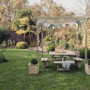 Contemporary 2.4m x 2.4m Wooden Garden Pergola & Gazebo