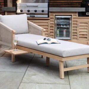 Roma Sunlounger with Left/Right Pullout Side Table