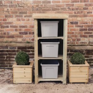 Wooden Recycling Bin & Box Outdoor Shelf Style Storage - Churnet Valley