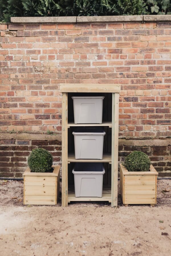 Wooden Recycling Bin & Box Outdoor Shelf Style Storage (Without Door) - Churnet Valley - Image 3