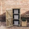 Wooden Recycling Bin & Box Outdoor Shelf Style Storage (With Door) - Churnet Valley
